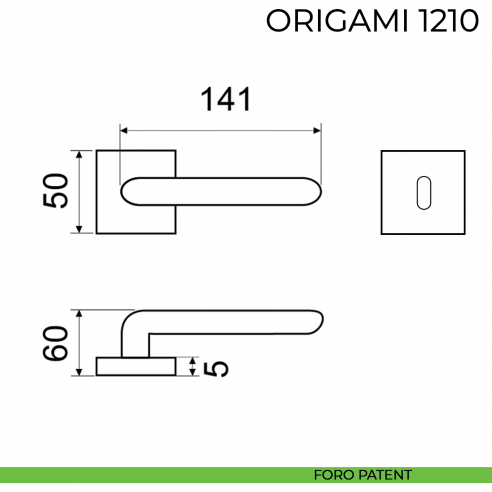 Maniglia per porta Origami Fimet Handles foro patent