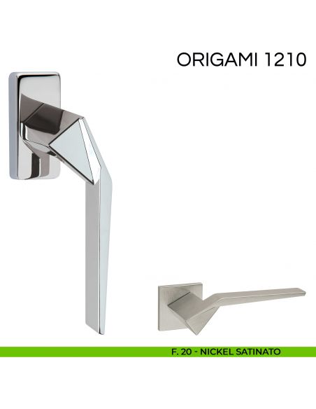 Maniglia per finestra martellina DK Origami Fimet - F20nickel satinato