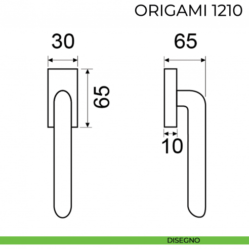 Maniglia per finestra martellina DK Origami Fimet disegno