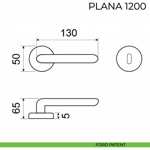 Maniglia per porta Plana Fimet Handles foro patent