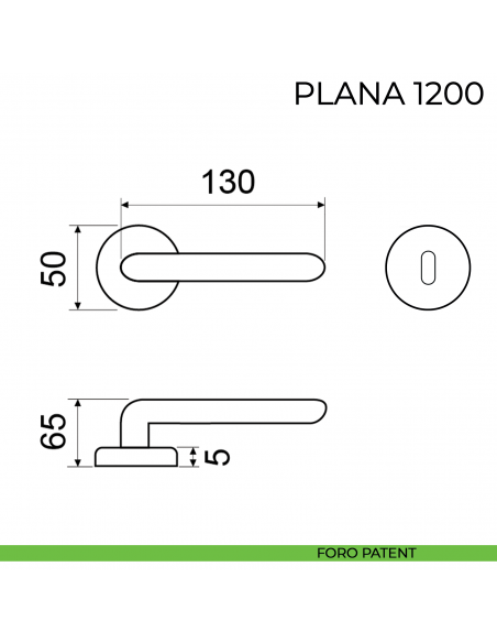 Maniglia per porta Plana Fimet Handles foro patent