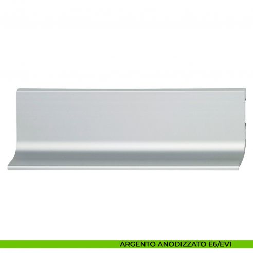 Maniglia profilo a gola montaggio tra piano di lavoro e frontale in alluminio per mobile Hafele argento anodizzato E6/V1