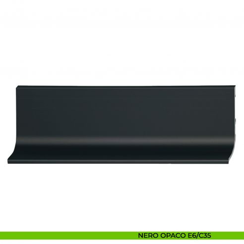 Maniglia profilo a gola montaggio tra piano di lavoro e frontale in alluminio per mobile Hafele nero opaco anodizzato E6/C35