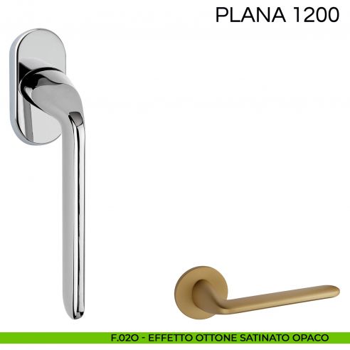 Maniglia per finestra martellina DK Plana Fimet Handles - F02O effetto ottone satinato