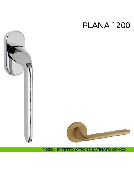 Maniglia per finestra martellina DK Plana Fimet Handles - F02O effetto ottone satinato