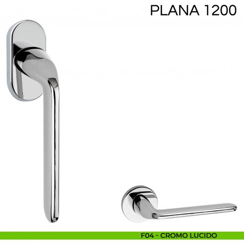 Maniglia per finestra martellina DK Plana Fimet Handles - F04 cromo lucido