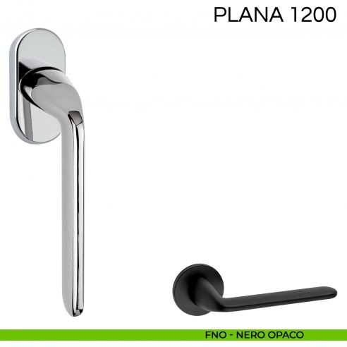 Maniglia per finestra martellina DK Plana Fimet Handles - FNO nero opaco