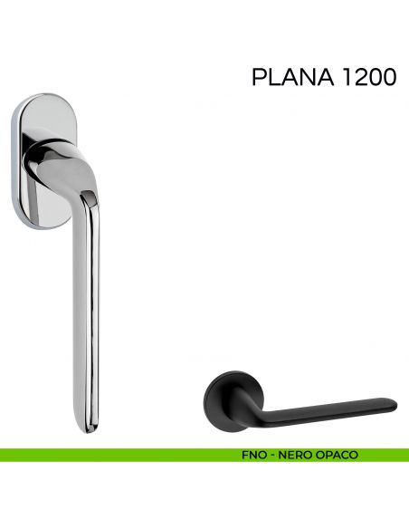 Maniglia per finestra martellina DK Plana Fimet Handles - FNO nero opaco