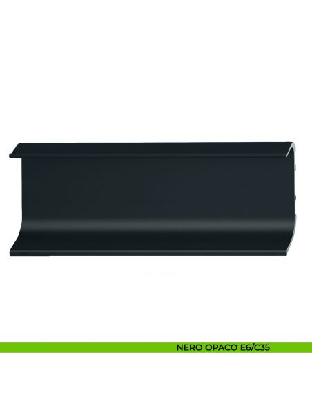 Maniglia profilo a gola per aggancio a clip in alluminio per mobile Hafele nero opaco anodizzato E6/C35