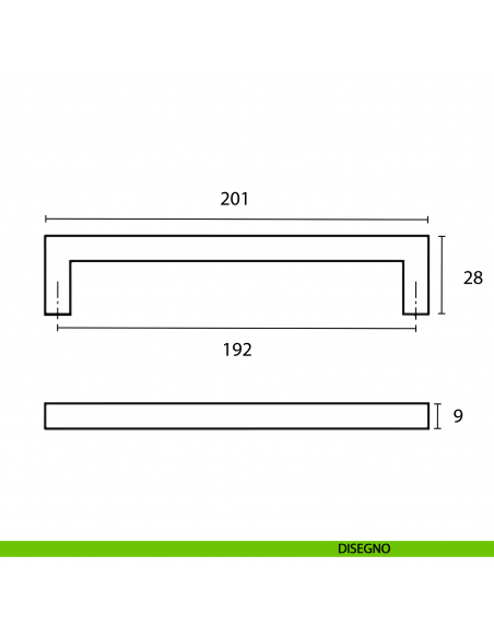 Maniglia a ponte per mobile in zama Hafele finitura cromo opaco interasse 192