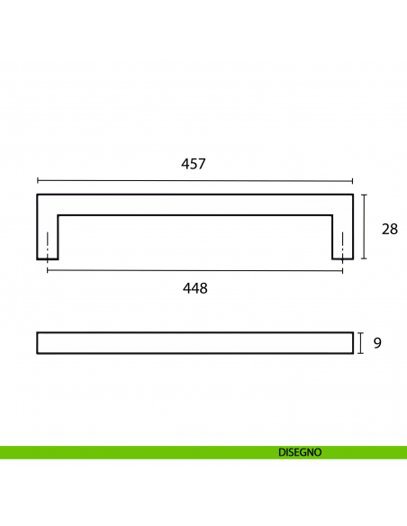 Maniglia a ponte per mobile in zama Hafele finitura cromo opaco interasse 448