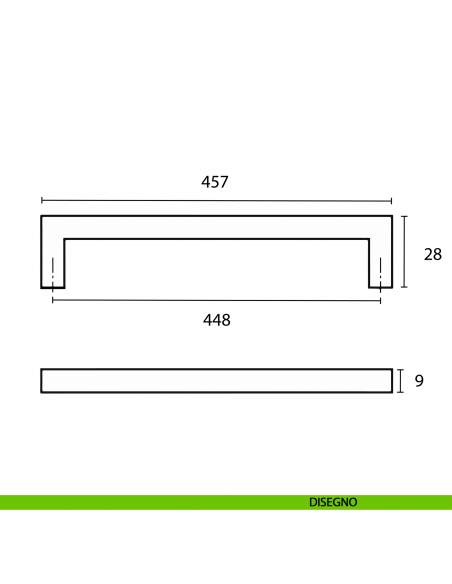 Maniglia per mobile in zama finitura ottonato spazzolato Hafele interasse 448