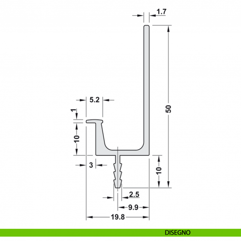 Maniglia profilo incasso in alluminio per mobili Hafele