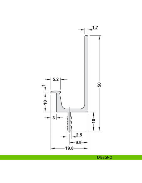 Maniglia profilo incasso in alluminio per mobili Hafele