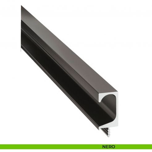 Maniglia a incasso tonda in alluminio per mobili Hafele nera