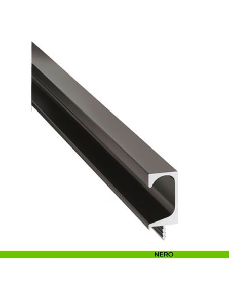 Maniglia a incasso tonda in alluminio per mobili Hafele nera