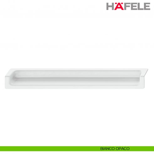 Maniglia rettangolare a incasso per mobile Hafele in Zama bianco opaco