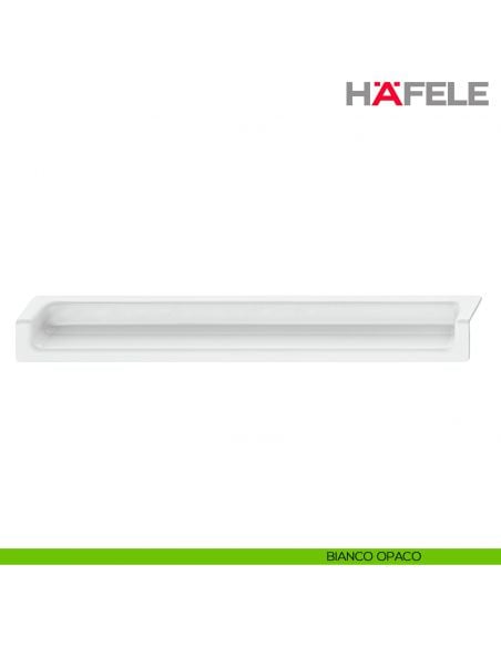Maniglia rettangolare a incasso per mobile Hafele in Zama bianco opaco