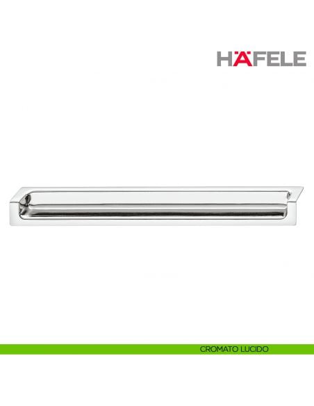Maniglia rettangolare a incasso per mobile Hafele in Zama cromato lucido