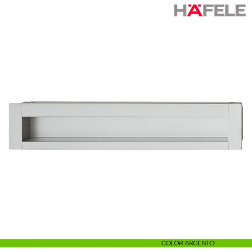 Maniglia ad incasso centrale in alluminio Hafele color argento