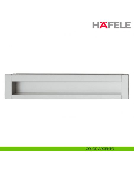 Maniglia ad incasso centrale in alluminio Hafele color argento