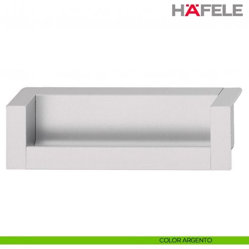 Maniglia da incasso forma U Hafele color argento