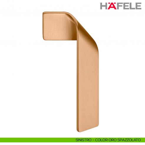 Maniglia di design per mobile piegata Hafele H2155 - Color Oro Spazzolato - sinistro