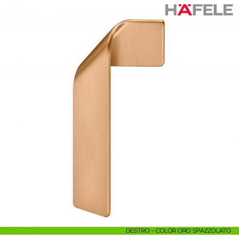 Maniglia di design per mobile piegata Hafele H2155 - Color Oro Spazzolato - destro