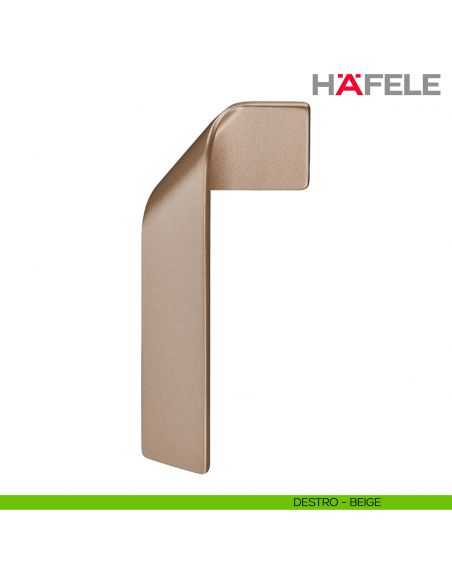 Maniglia di design per mobile piegata destra Hafele H2155 - Beige - destro