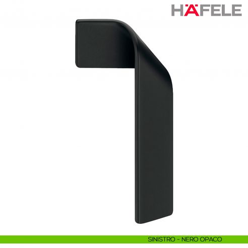 Maniglia di design per mobile piegata destra Hafele H2155 - Nero Opaco