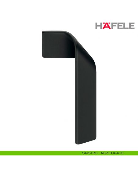 Maniglia di design per mobile piegata destra Hafele H2155 - Nero Opaco