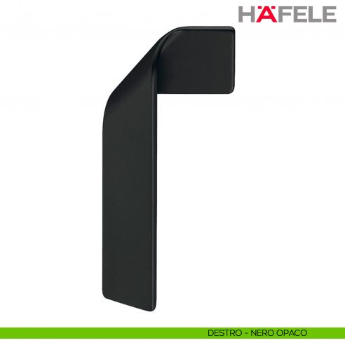 Maniglia di design per mobile piegata destra Hafele H2155 - Nero Opaco - destro