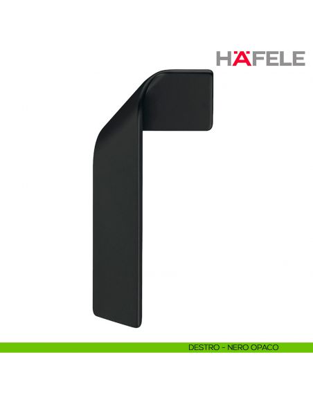 Maniglia di design per mobile piegata destra Hafele H2155 - Nero Opaco - destro