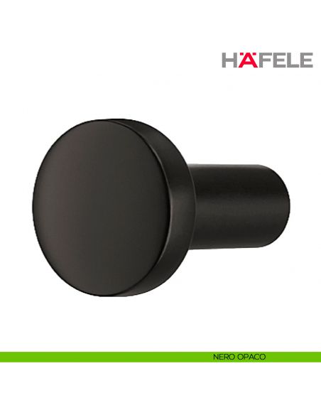 Pomolo rotondo in zama H1340 Hafele - Nero Opaco