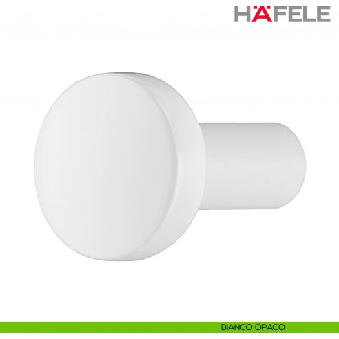 Pomolo rotondo in zama H1340 Hafele - Bianco Opaco