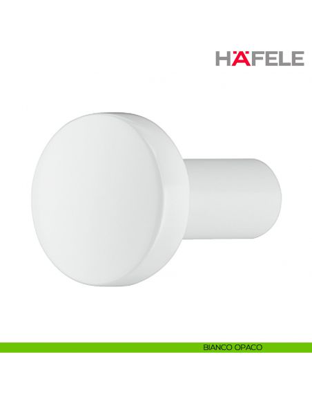 Pomolo rotondo in zama H1340 Hafele - Bianco Opaco