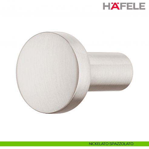 Pomolo rotondo in zama H1340 Hafele - Nickelato Spazzolato