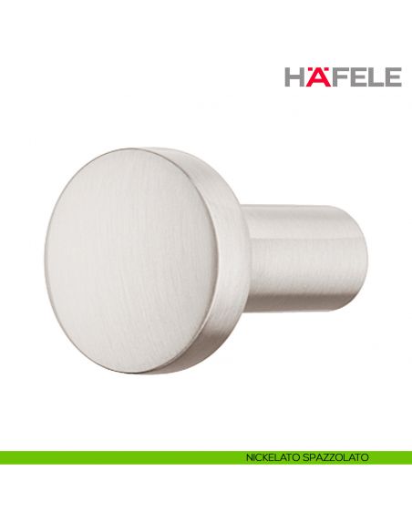 Pomolo rotondo in zama H1340 Hafele - Nickelato Spazzolato