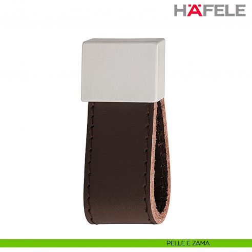 Maniglia per mobili ad arco in pelle e zama Hefele