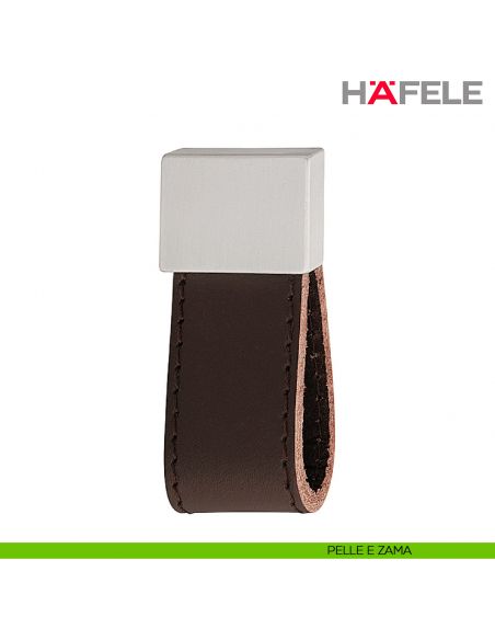 Maniglia per mobili ad arco in pelle e zama Hefele