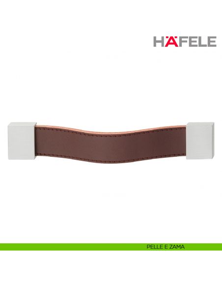 Maniglia ad arco in pelle e zama per mobili Hefele