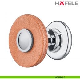 Pomolo circolare in pelle e acciaio per mobili Hafele 2