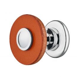 Pomolo circolare in pelle e acciaio per mobili Hafele