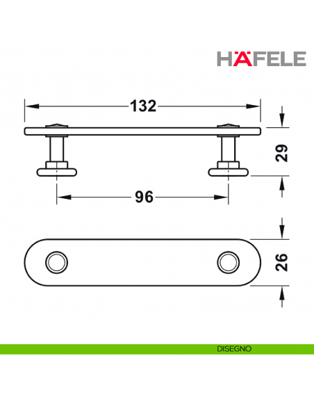 Maniglia per mobili in pelle e supporti in acciaio Hafele - Ambientata