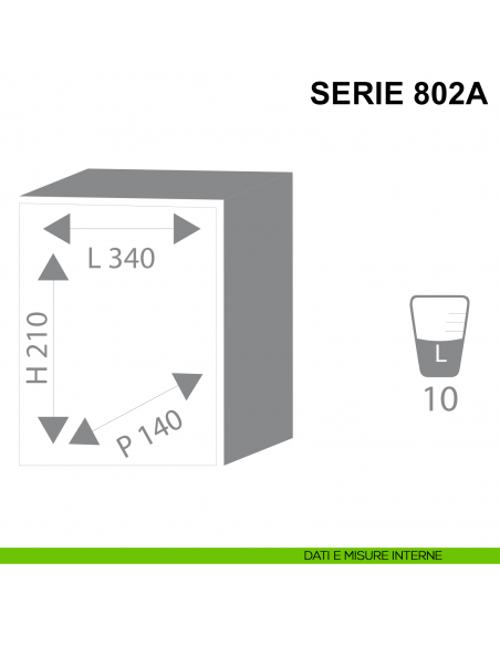 Cassaforte con chiave Stark serie 800A da incasso articolo 802A misure interne