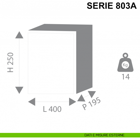 Cassaforte da incasso Stark con chiave Serie 800A articolo 803A misure esterne