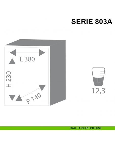 Cassaforte da incasso Stark con chiave Serie 800A articolo 803A misure interne