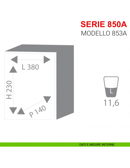 Cassaforte ad incasso con combinazione elettronica Stark serie 850A articolo 853A misure interne