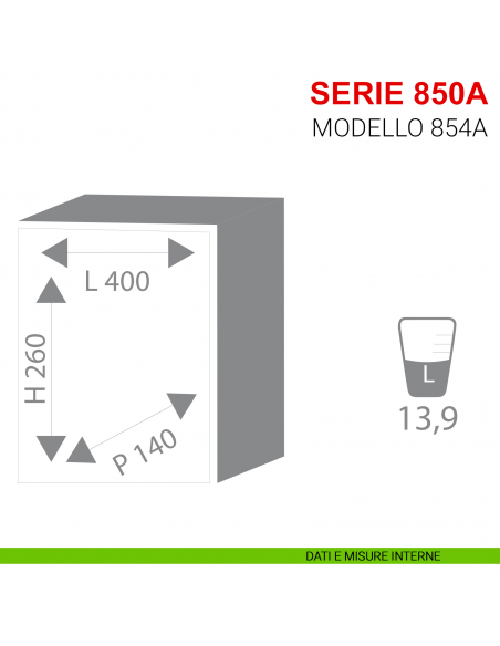 Cassaforte ad incasso con combinazione elettronica Stark serie 850A modello 854A misure interne