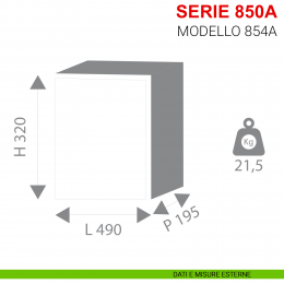 Cassaforte Stark con combinazione elettronica serie 850A modello 855A a muro 2